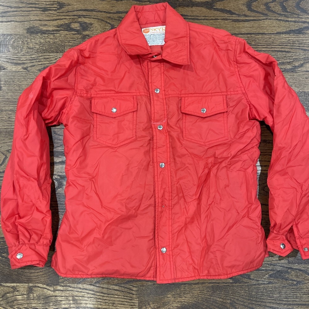Vintage Red Nylon Ski Jacket Men's  Size Large SKYR Made In‎ Hong Kong